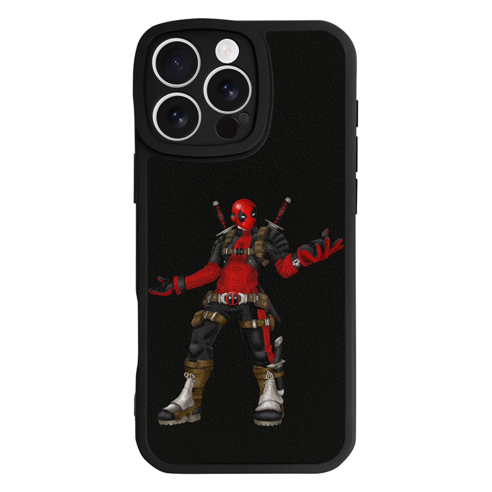 （画像用） Deadpool デッドプール 【iPhone 16シリーズ対応】シリコンスマホケース（レザー調） 材質：シリコン